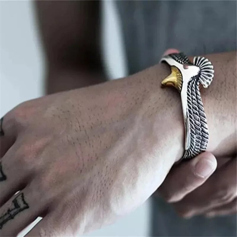 Bracelete Viking Eagle em Cobre Bracelet Tesouros Vikings