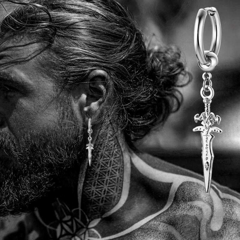 Brinco de Espada Erik Sword em Aço Inoxidável Earrings Tesouros Vikings