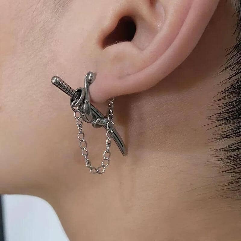 Brinco de Katana em Aço Inoxidável Earrings Tesouros Vikings