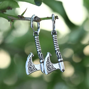 Brinco De Machado Viking Em Aço Inoxidável Earrings Tesouros Vikings