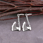 Brinco De Machado Viking Em Aço Inoxidável Earrings Tesouros Vikings