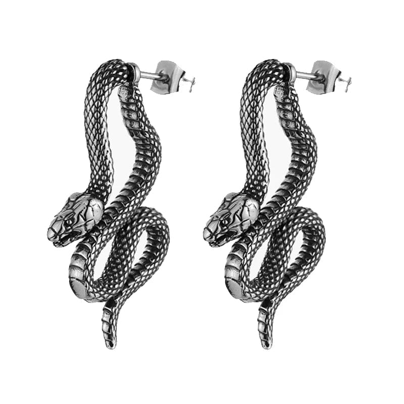 Brinco de Serpente Em Aço Inoxidável Earrings Tesouros Vikings