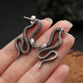 Brinco de Serpente Em Aço Inoxidável Earrings Tesouros Vikings