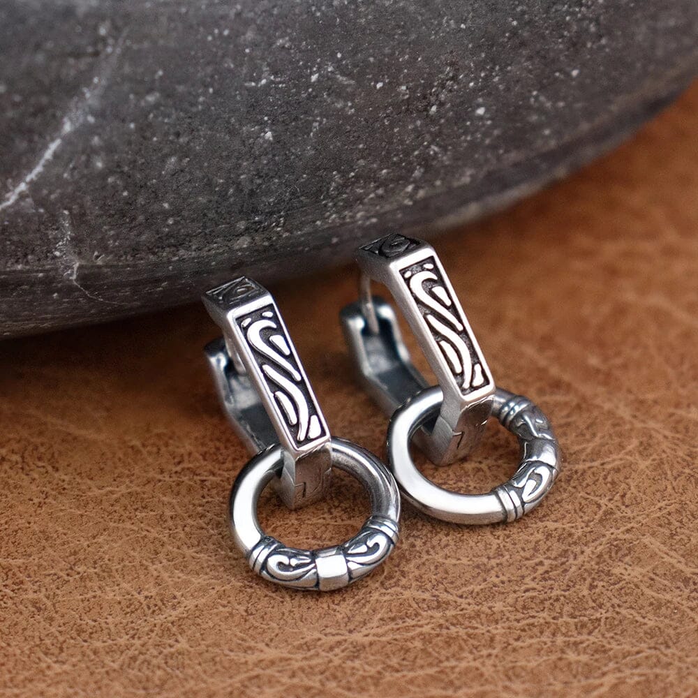 Brinco Viking Entrelaçado em Aço Inoxidável earrings Tesouros Vikings