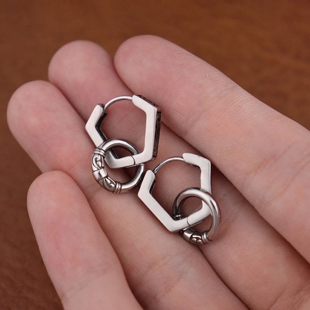 Brinco Viking Entrelaçado em Aço Inoxidável earrings Tesouros Vikings