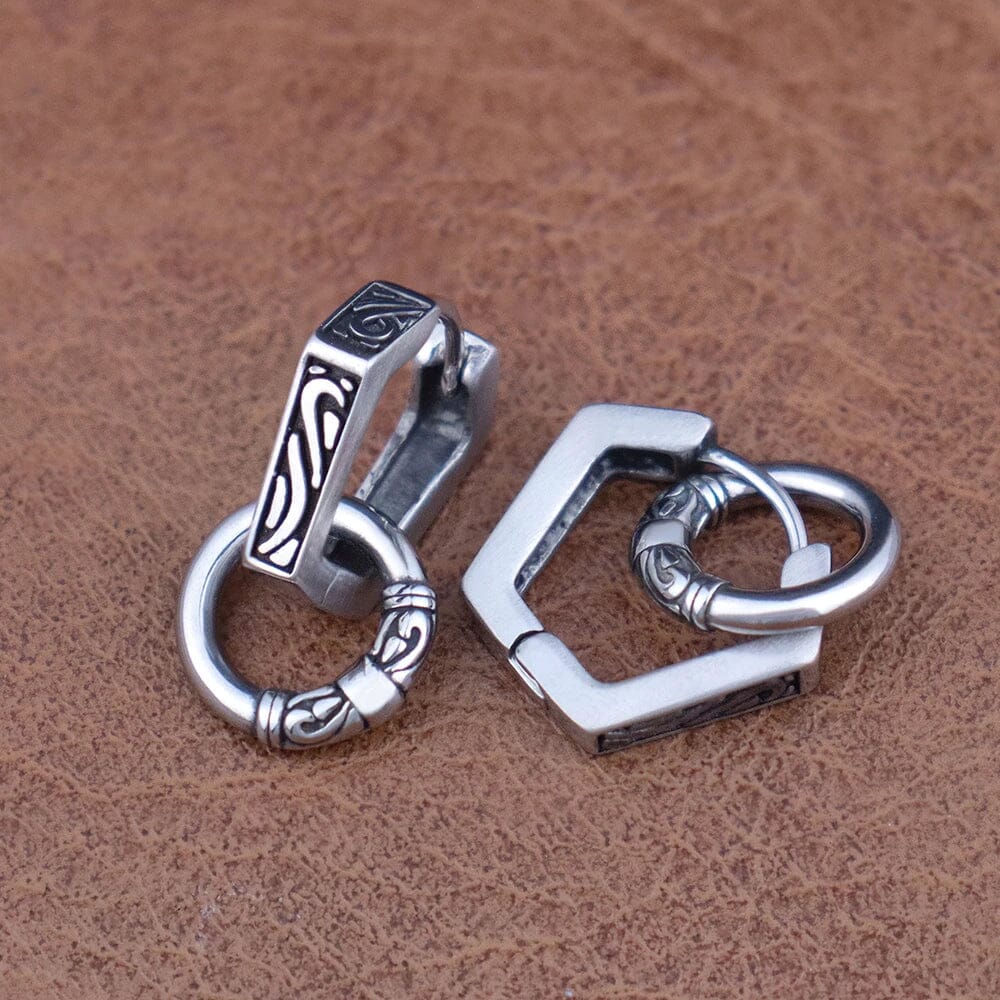 Brinco Viking Entrelaçado em Aço Inoxidável earrings Tesouros Vikings