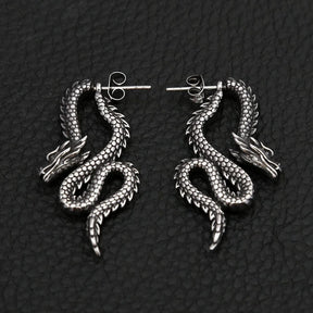Brincos de Dragão em Aço Inoxidável Earrings Tesouros Vikings