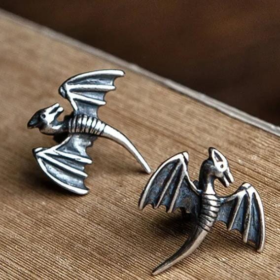 Brincos Mini Dragon em Prata 925 Earrings Tesouros Vikings