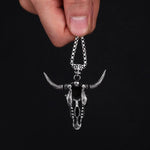 Bull Skull - Colar em Aço Inoxidável Necklace Tesouros Vikings