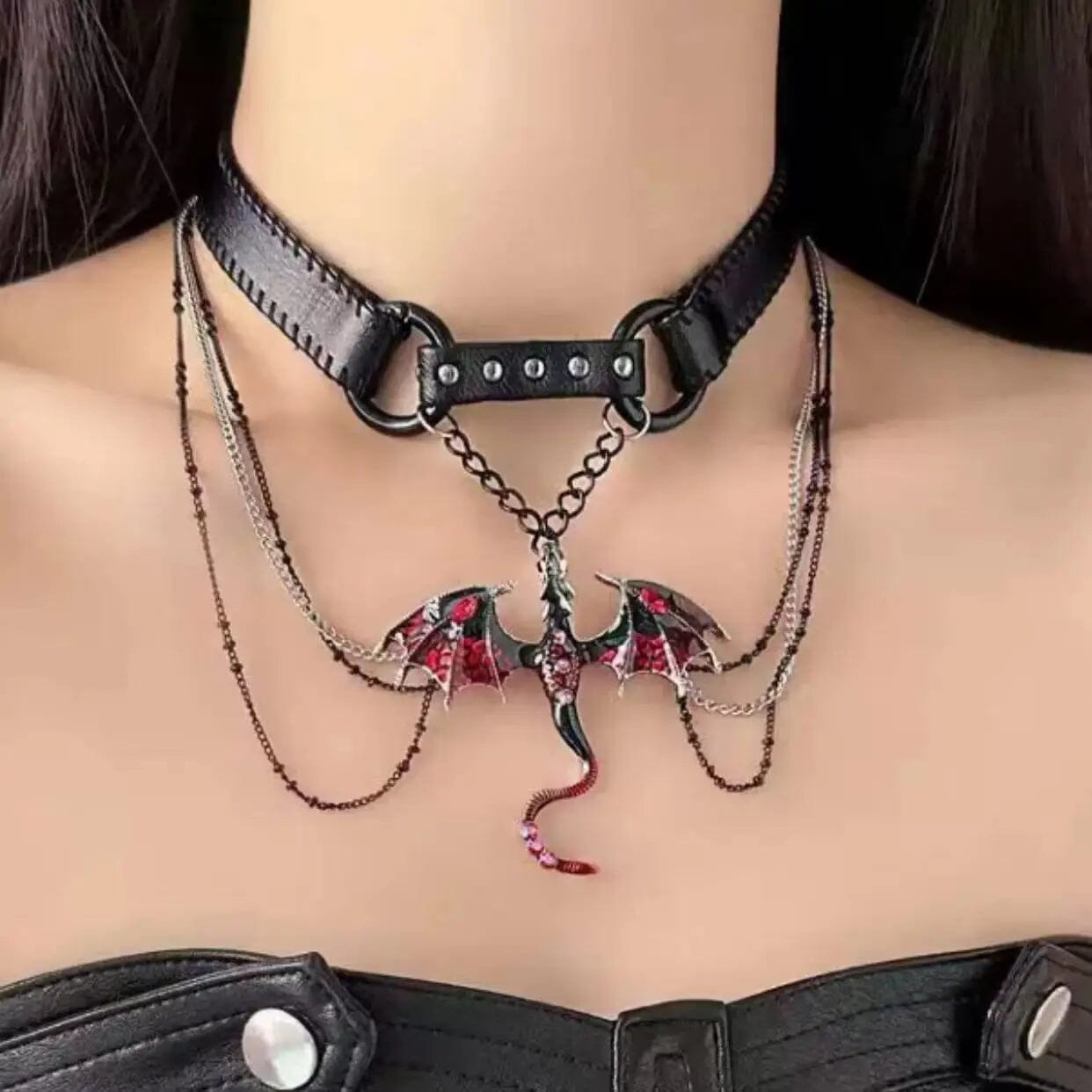 Choker Dragão de Sangue Necklace Tesouros Vikings