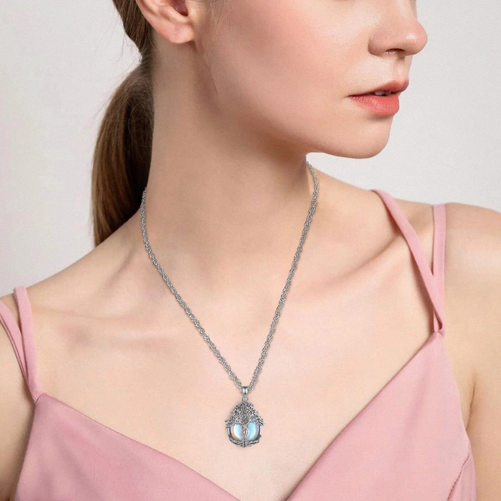 Colar Árvore da Vida Banhado em Prata 925 Necklace Tesouros Vikings