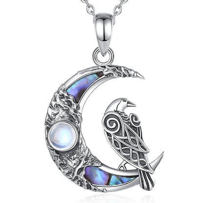 Colar de Corvo Munin em Prata 925 Necklace Tesouros Vikings