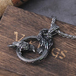 Colar de Corvos em Aço Inoxidável Necklace Tesouros Vikings