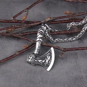 Colar de Machado em Aço Inoxidável Necklace Tesouros Vikings