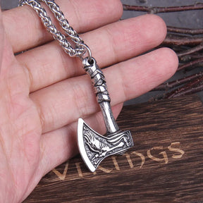 Colar de Machado em Aço Inoxidável Necklace Tesouros Vikings