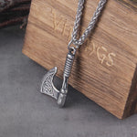 Colar de Machado Viking Aço Inoxidável Necklace Tesouros Vikings