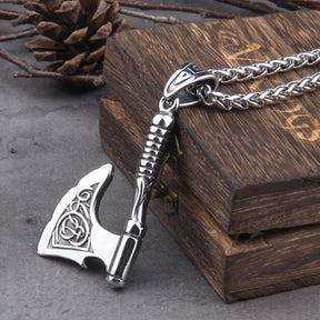 Colar de Machado Viking Aço Inoxidável Necklace Tesouros Vikings