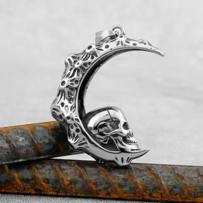 Colar Death Moon em Aço Inoxidável Necklace Tesouros Vikings
