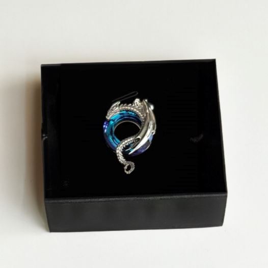 Colar Dragão de Cristal em Prata 925 Necklace Tesouros Vikings