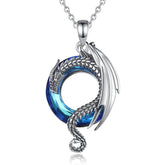 Colar Dragão de Cristal em Prata 925 Necklace Tesouros Vikings