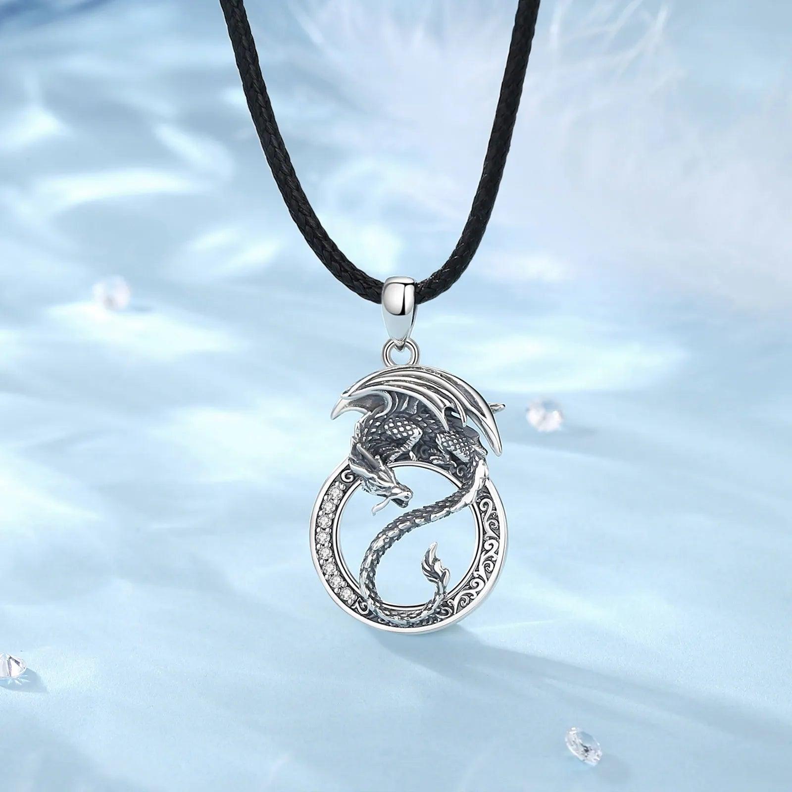 Colar Dragão Nórdico em Prata 925 Necklace Tesouros Vikings