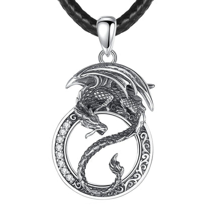 Colar Dragão Nórdico em Prata 925 Necklace Tesouros Vikings