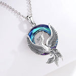 Colar Fenix de Cristal em Prata 925 Necklace Tesouros Vikings