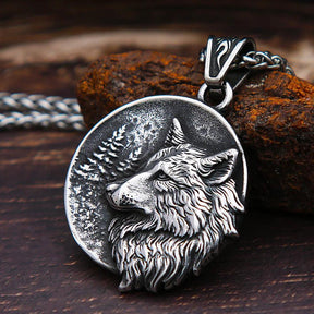 Colar Lobo de Odin em Aço Inoxidável Necklace Tesouros Vikings
