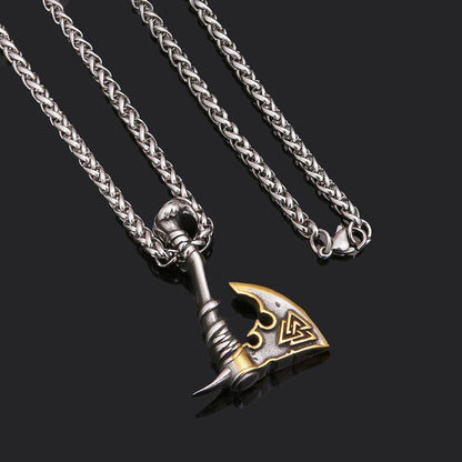 Colar Machado Valknut em Aço Inoxidável Necklace Tesouros Vikings