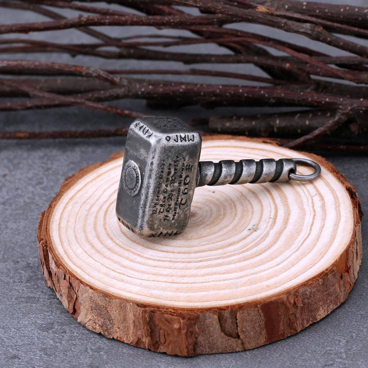 Colar Martelo Mjolnir em Aço Inoxidável Necklace Tesouros Vikings