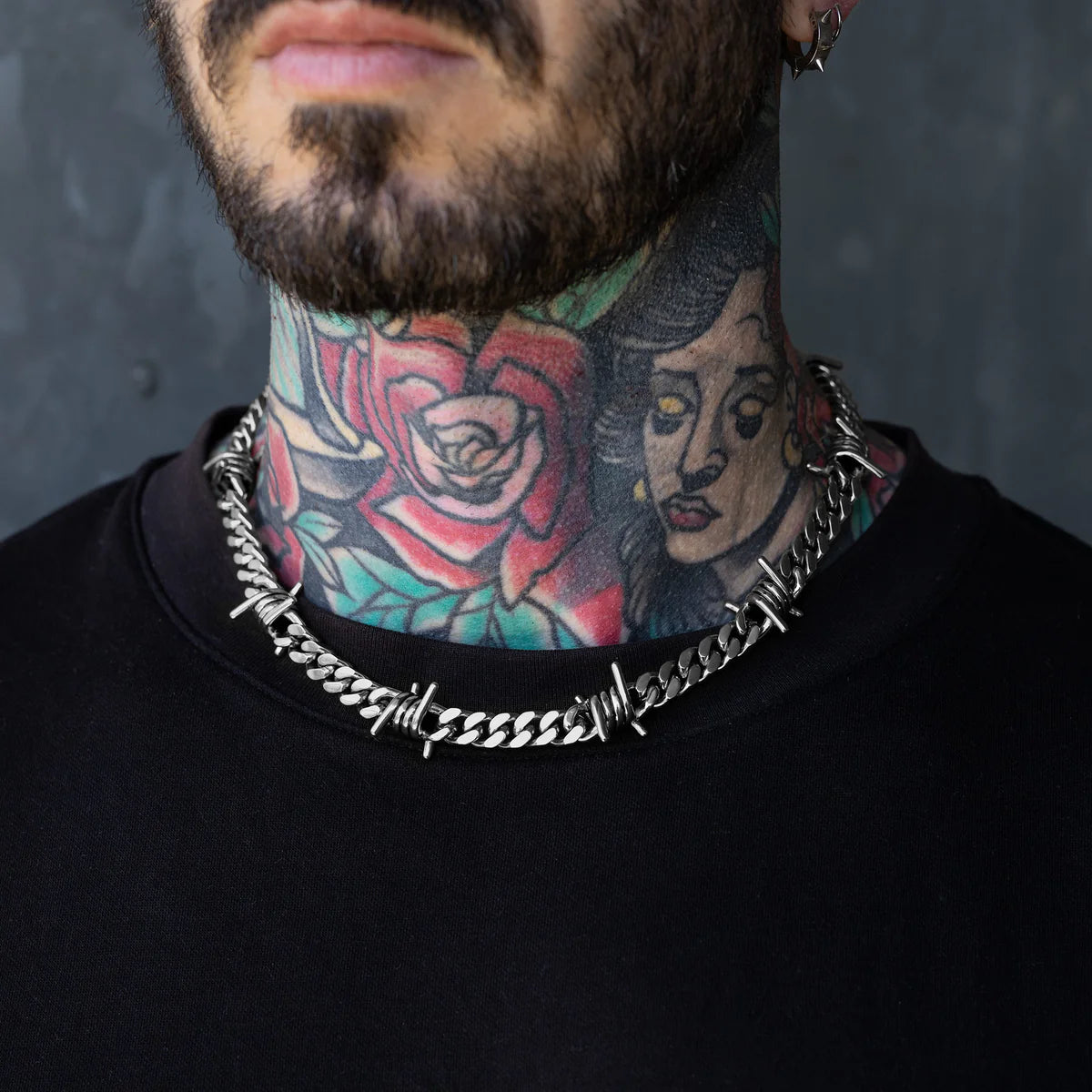 Colar Masculino Asgard em Aço Inoxidável Necklace Tesouros Vikings