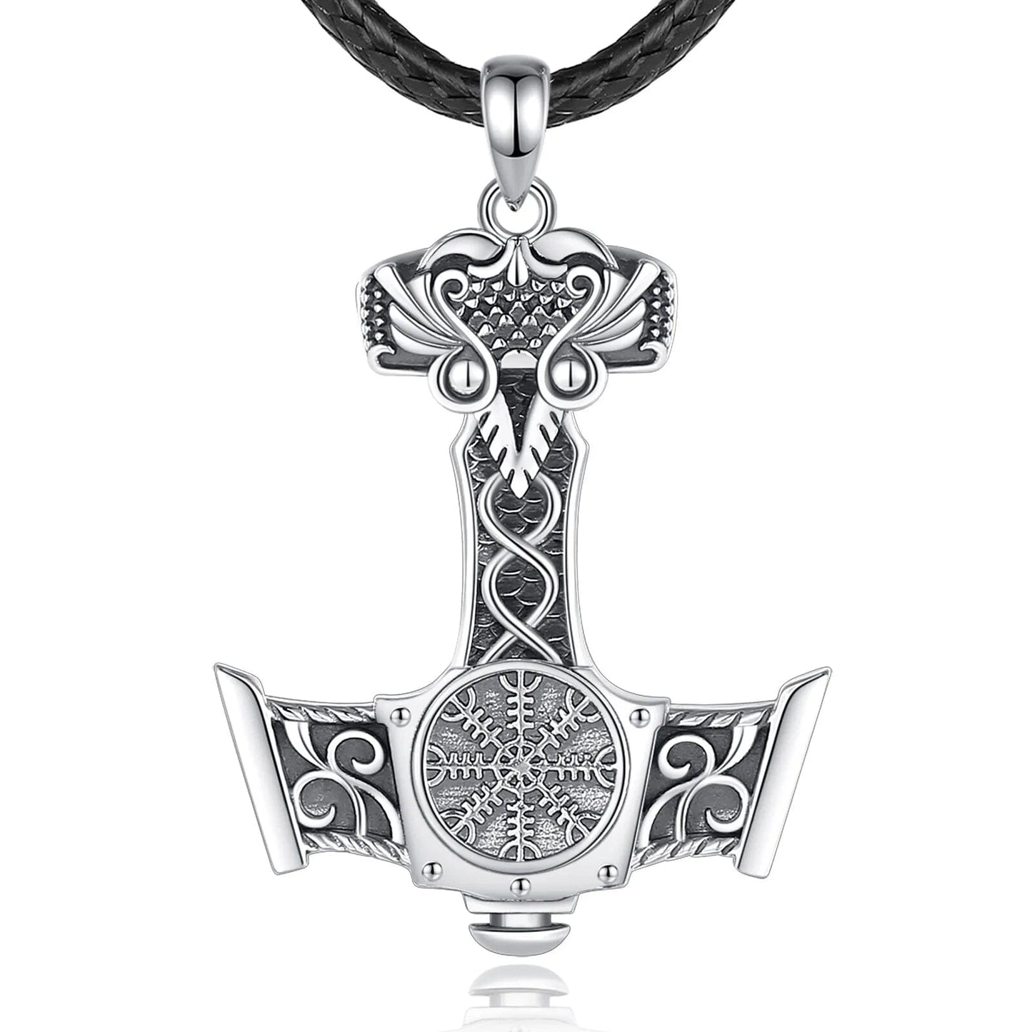 Colar Masculino Mjolnir em Prata 925 Necklace Tesouros Vikings