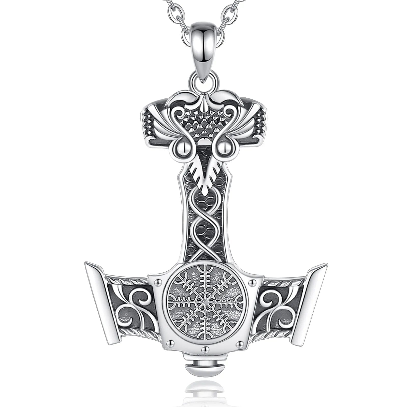 Colar Masculino Mjolnir em Prata 925 Necklace Tesouros Vikings