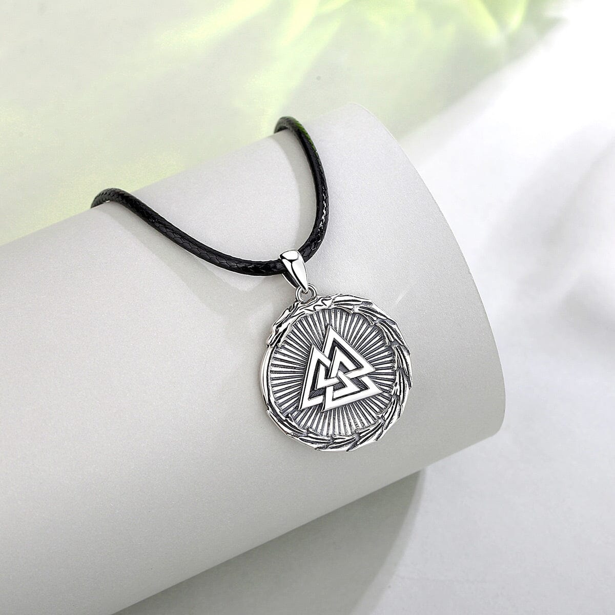 Colar Valknut com Dragão em Prata 925 Necklace Tesouros Vikings