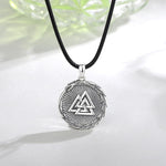 Colar Valknut com Dragão em Prata 925 Necklace Tesouros Vikings