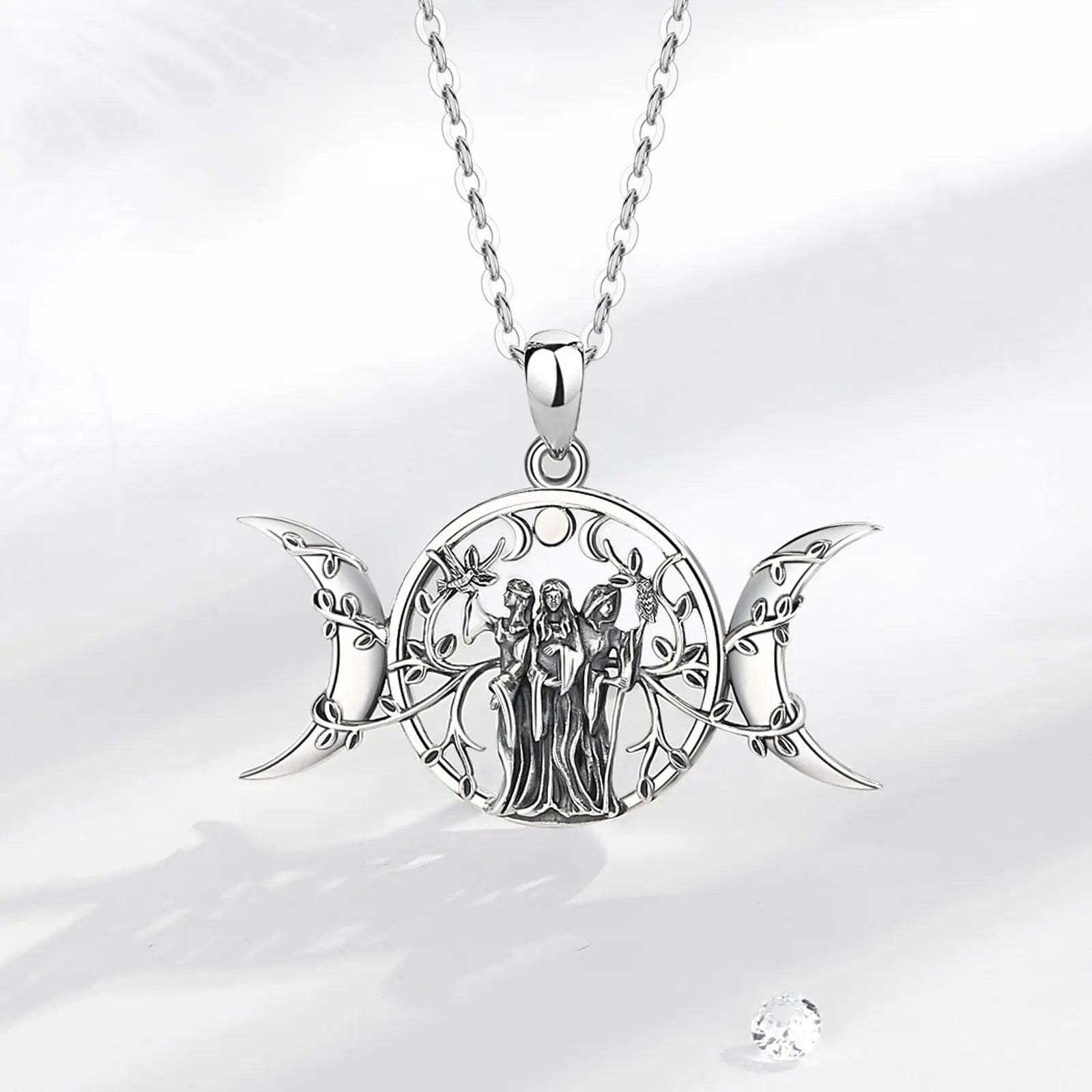 Colar Wicca Hécate em Prata 925 Necklace Tesouros Vikings