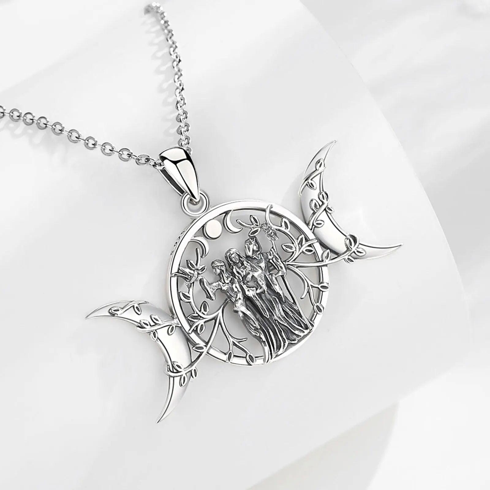 Colar Wicca Hécate em Prata 925 Necklace Tesouros Vikings