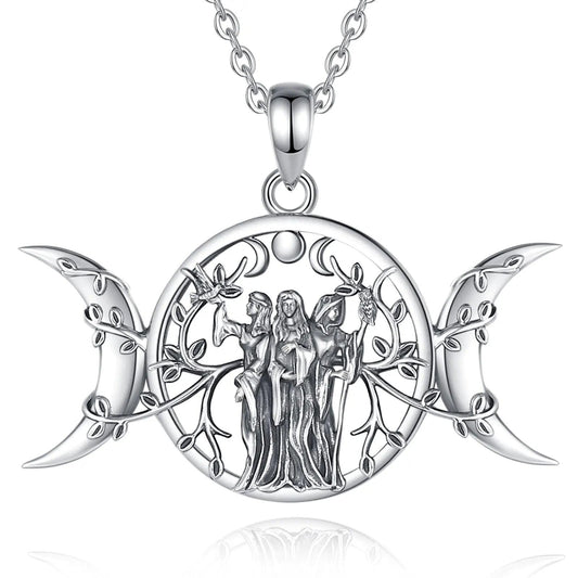 Colar Wicca Hécate em Prata 925 Necklace Tesouros Vikings