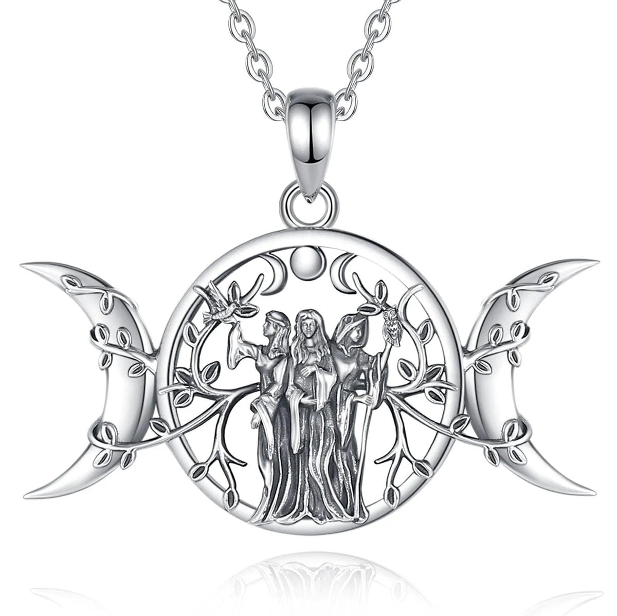 Colar Wicca Hécate em Prata 925 Necklace Tesouros Vikings