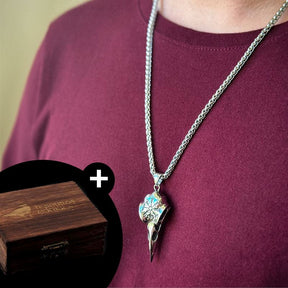 Corvo de Odin - Colar em Aço Inoxidável Necklace Tesouros Vikings