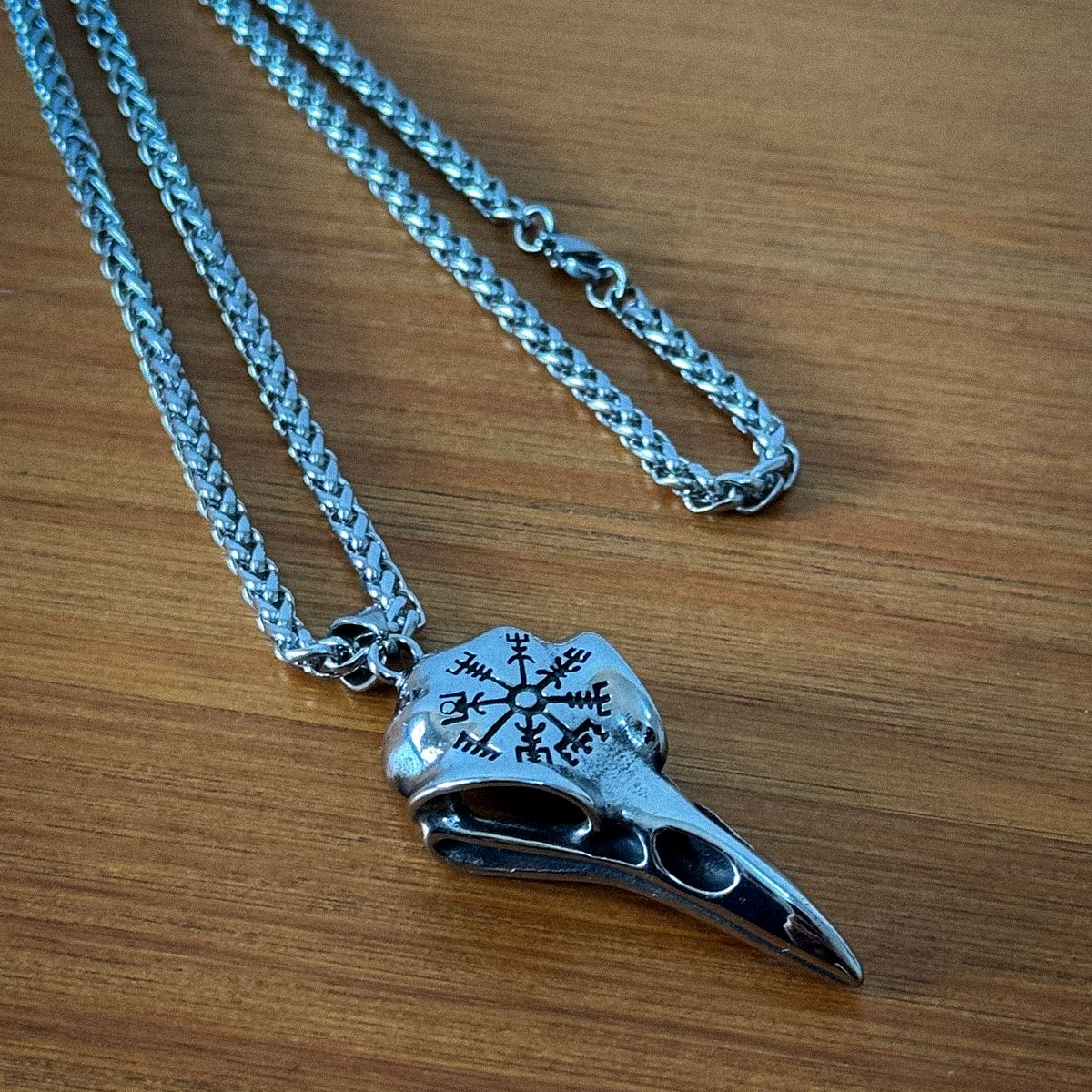 Corvo de Odin - Colar em Aço Inoxidável Necklace Tesouros Vikings