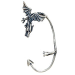 Dragão Alado em Prata 925 - Brinco Estilo Ear Cuff earrings Tesouros Vikings