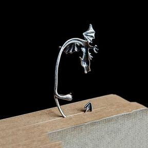 Dragão Alado em Prata 925 - Brinco Estilo Ear Cuff earrings Tesouros Vikings