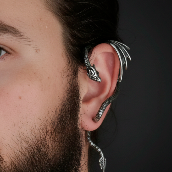 Dragão Alado - Brinco Estilo Ear Cuff