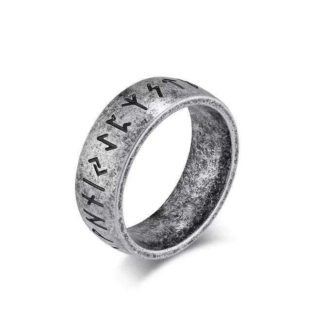 Anel Masculino de Runas Vikings em Aço Inoxidável