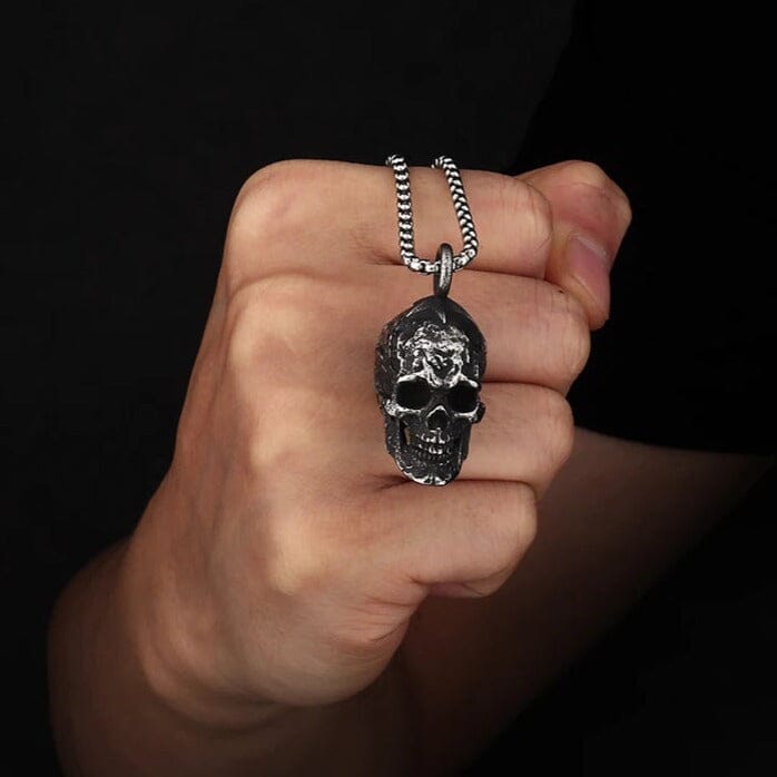 Evil Skull - Colar em Aço Inoxidável Necklace Tesouros Vikings