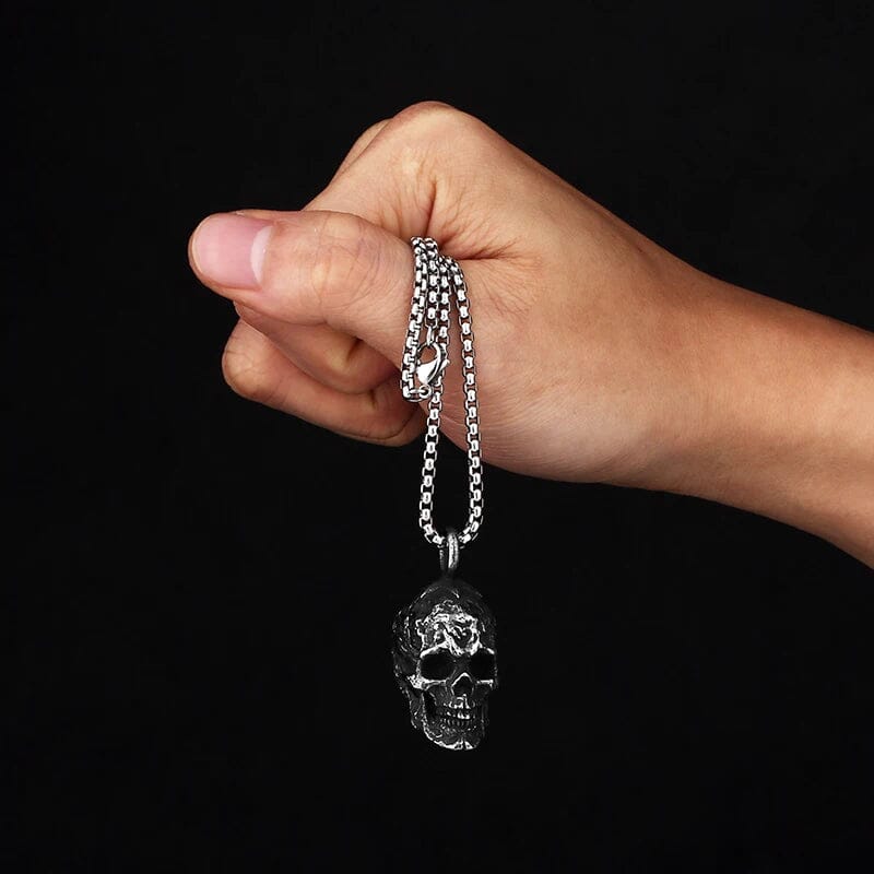 Evil Skull - Colar em Aço Inoxidável Necklace Tesouros Vikings