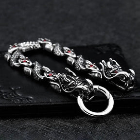 Fáfnir - Pulseira de Dragão em Aço Inoxidável Bracelet Tesouros Vikings