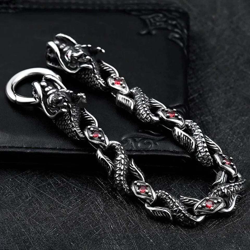 Fáfnir - Pulseira de Dragão em Aço Inoxidável Bracelet Tesouros Vikings