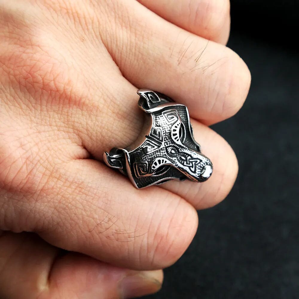 FENRIR - Anel de Lobo em Aço Inoxidável Anel Tesouros Vikings